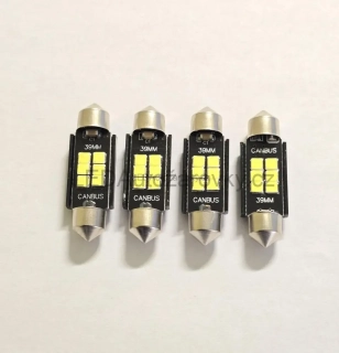 LED Autožárovky C5W - 6x CREE 12V 2W bílá 39mm - 4ks